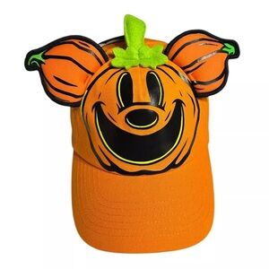 Adult Disney Mickey 2024 Pumpkin Glow-In-The-Dark Baseball Hat - NWT